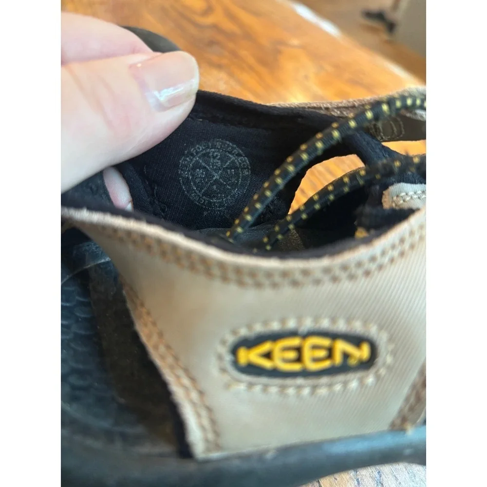 Keen Newport H2 Kids Waterproof Hiking Sandals Tan Black Yellow Size 12